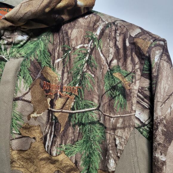 Rustic Ridge Hunting Full Zip Jacket Youth XL Camo Realtree Hooded Outdoors - Picture 4 of 15